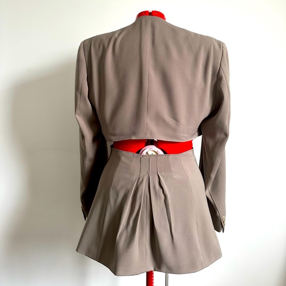 Reworked Vintage Taupe Blazer and Skirt Set - L - Picture 2 of 4